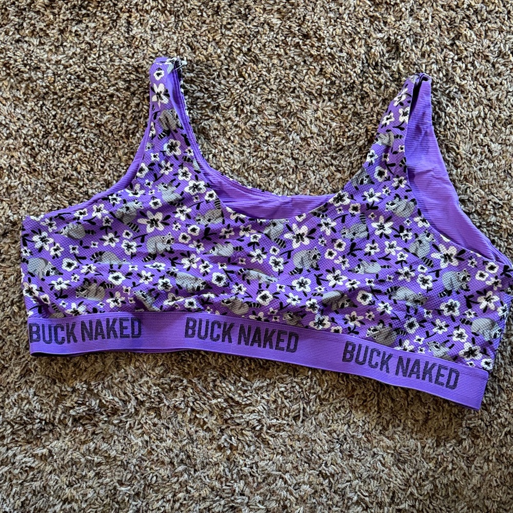 Duluth Trading Co Purple Floral 'Buck Naked' Sports Bra - Picture 2 of 3